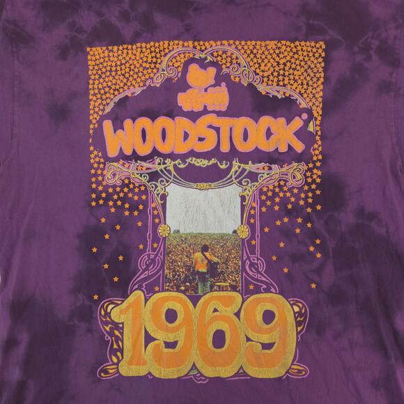 Woodstock 1969 Short Sleeve Crew Neck Graphic Shirt Womens Size XL Tie Dye - Picture 4 of 9